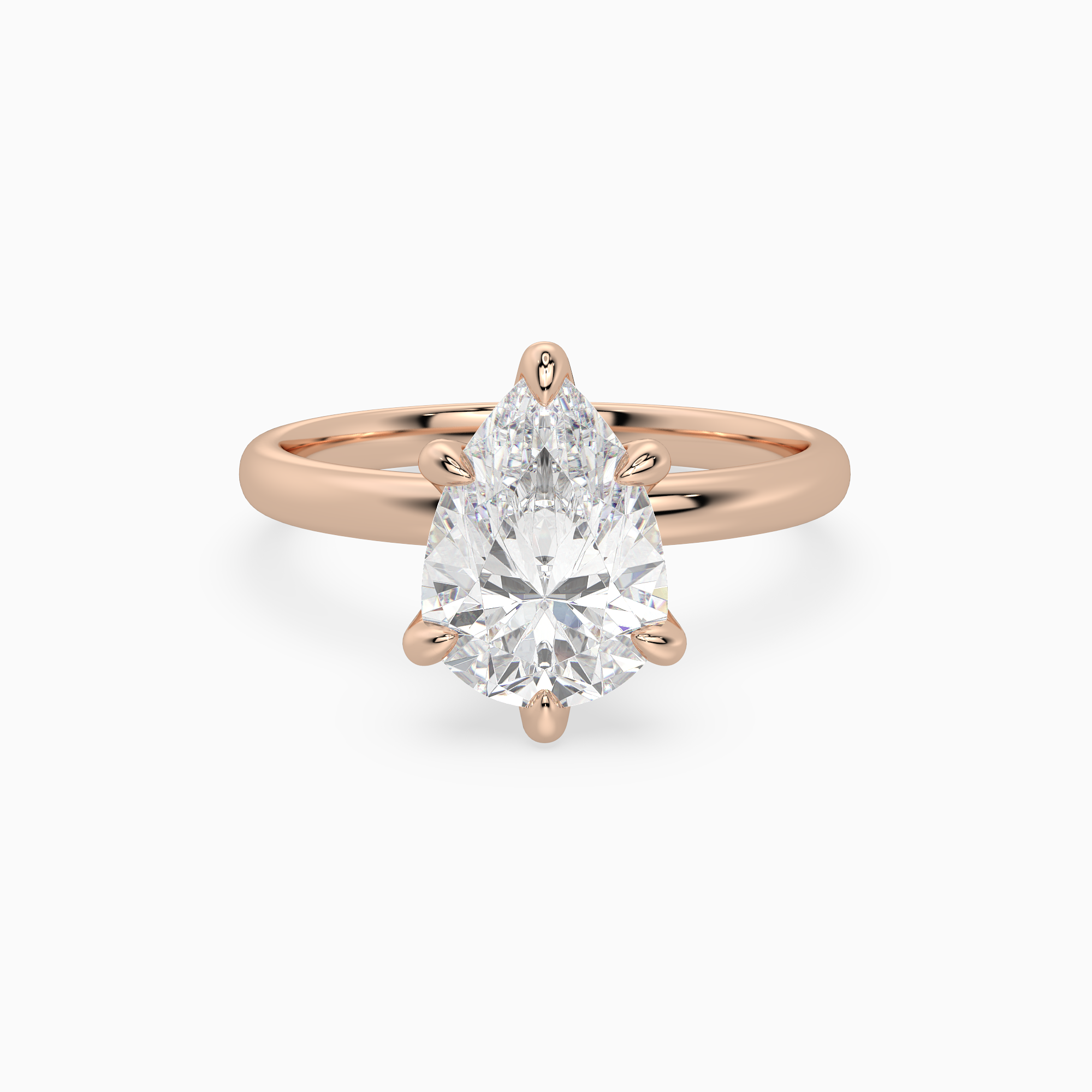 Pear Petite Classic Solitaire in 14K Rose Gold main white