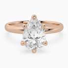 Pear Petite Classic Solitaire in 14K Rose Gold main white