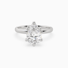 Pear Petite Classic Solitaire in 14K White Gold main white