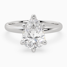 Pear Petite Classic Solitaire in 18K White Gold main white