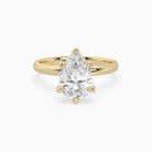 Pear Petite Classic Solitaire in 18K Yellow Gold main white