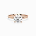 Round Petite Classic Solitaire in 14K Rose Gold main white