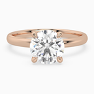 Round Petite Classic Solitaire in 14K Rose Gold main white