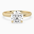 Round Petite Classic Solitaire in 14K Yellow Gold main white