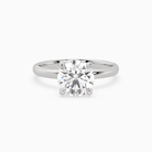 Round Petite Classic Solitaire in 18K White Gold main white