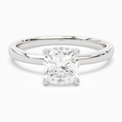 Cushion Hidden Halo Crown Clean in 14K White Gold main white