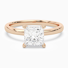 Princess Hidden Halo Crown Clean in 14K Rose Gold main white
