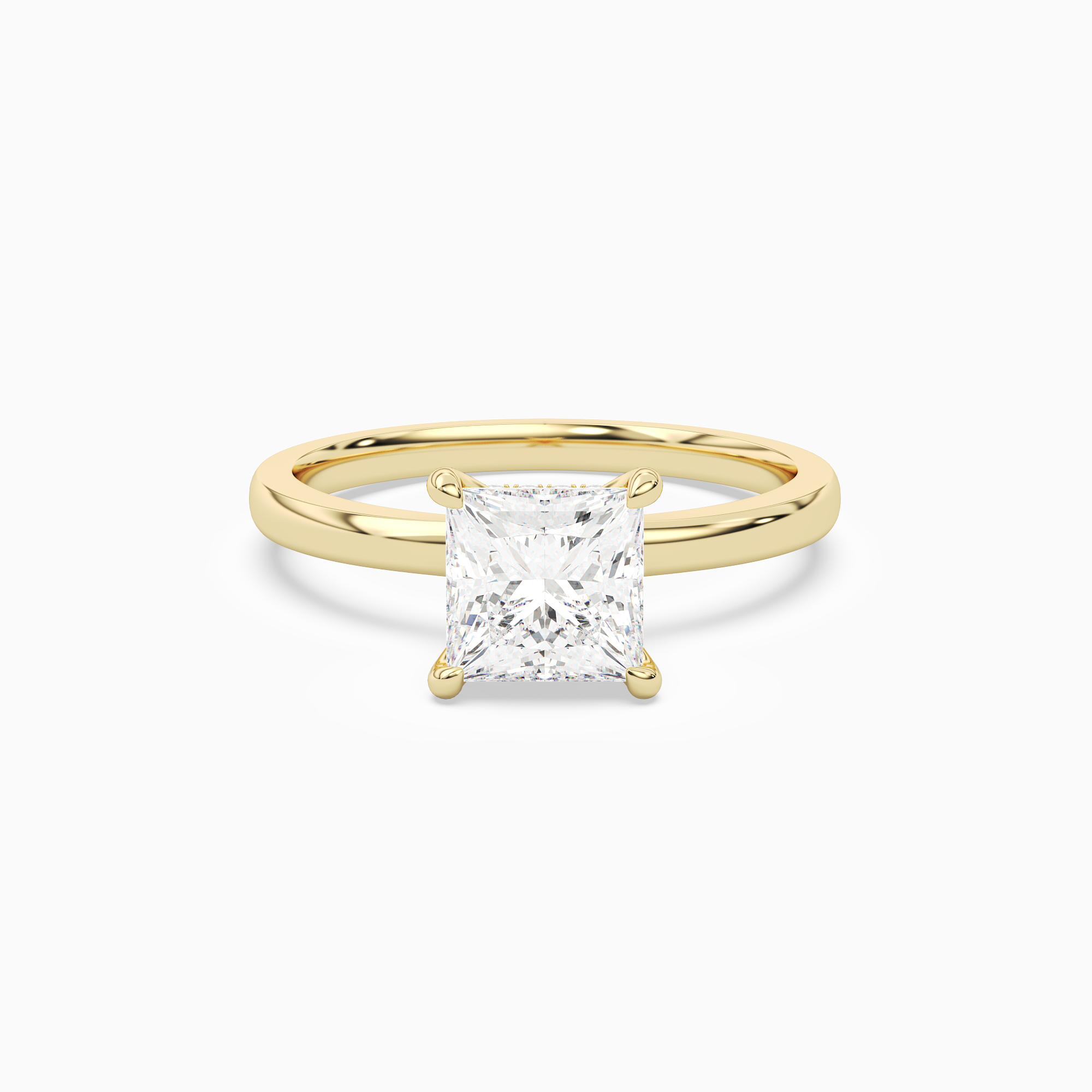 Princess Hidden Halo Crown Clean in 14K Yellow Gold main white
