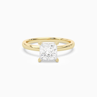 Princess Hidden Halo Crown Clean in 18K Yellow Gold main white