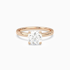 Round Hidden Halo Crown Clean in 14K Rose Gold main white