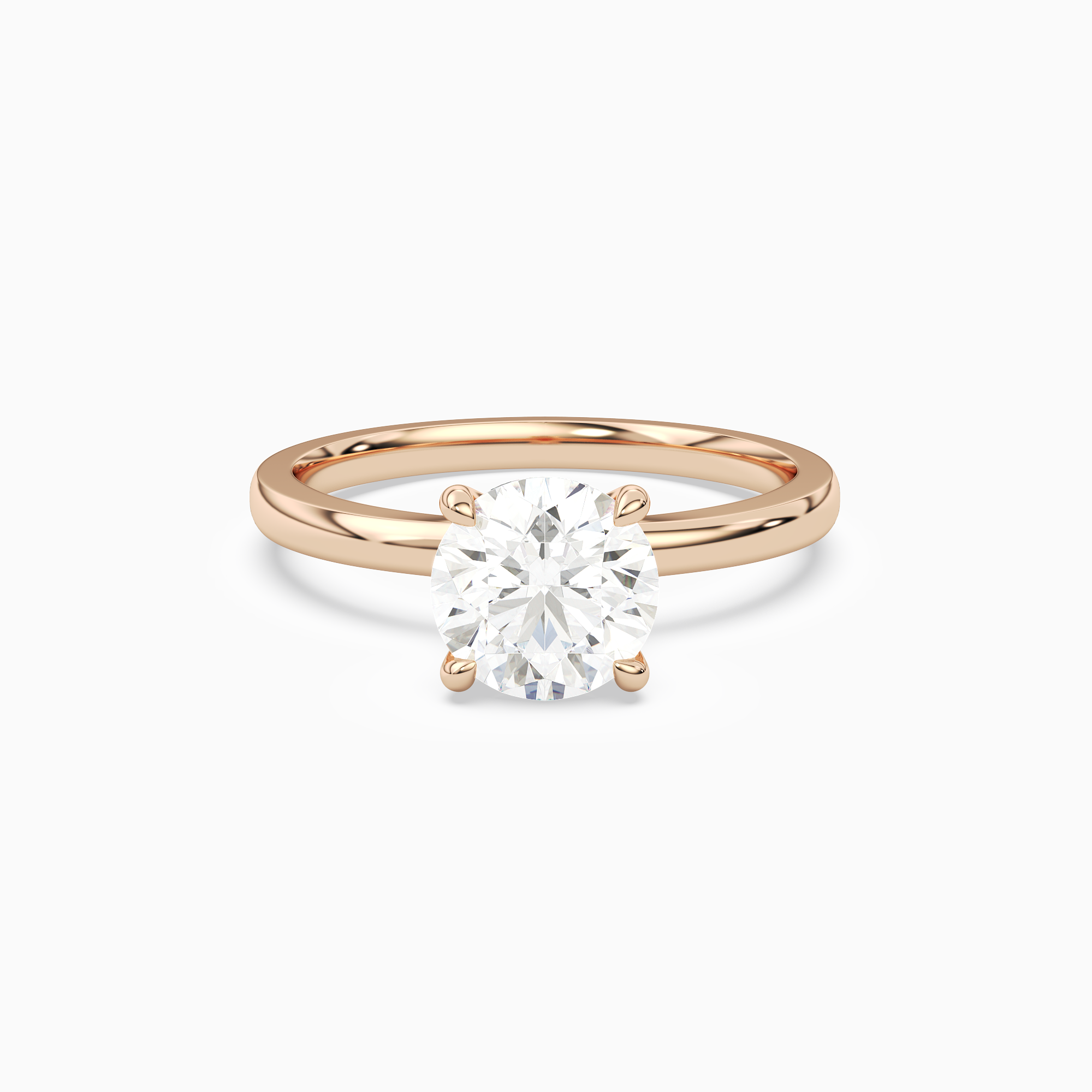 Round Hidden Halo Crown Clean in 14K Rose Gold main white