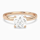 Round Hidden Halo Crown Clean in 14K Rose Gold main white