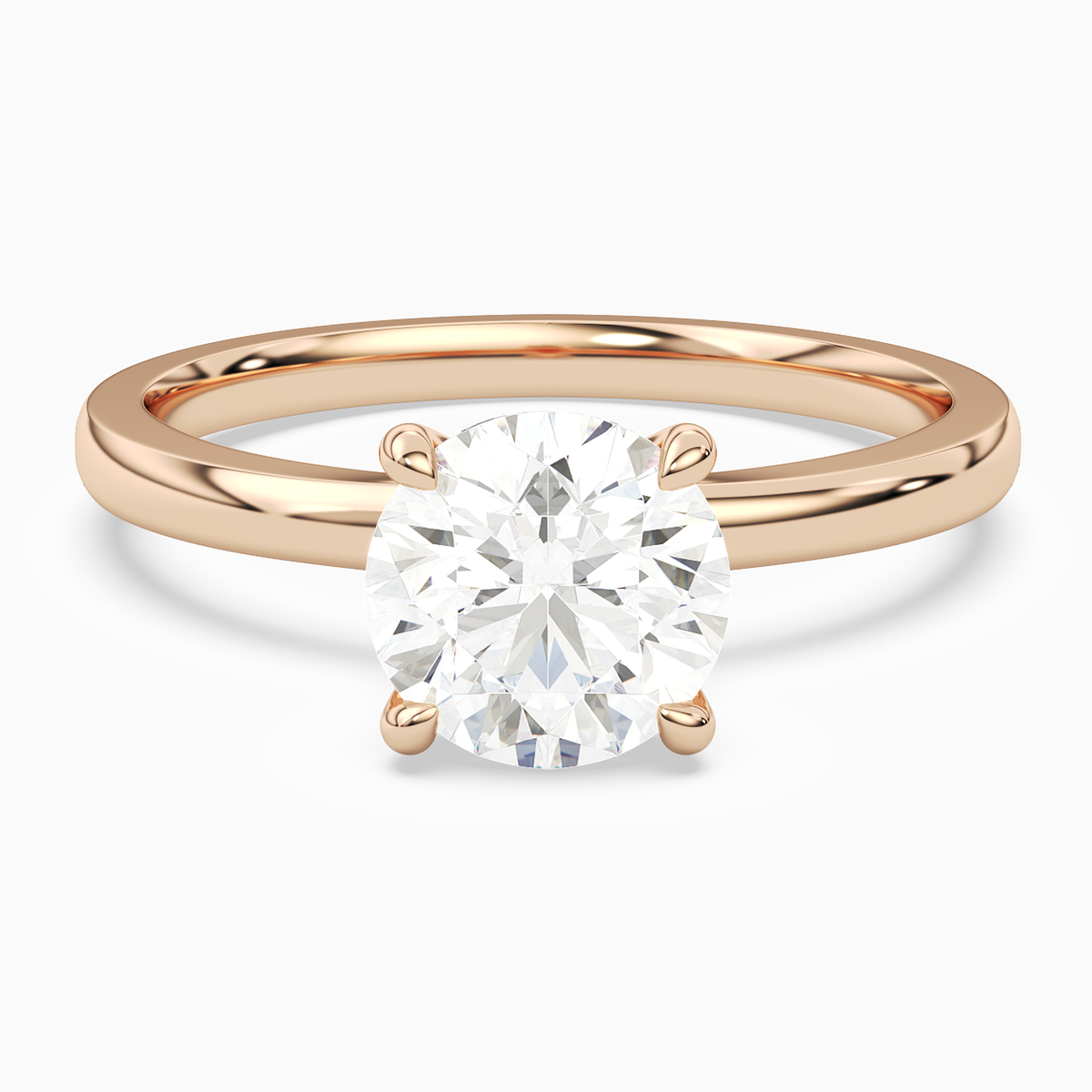 Round Hidden Halo Crown Clean in 14K Rose Gold main white