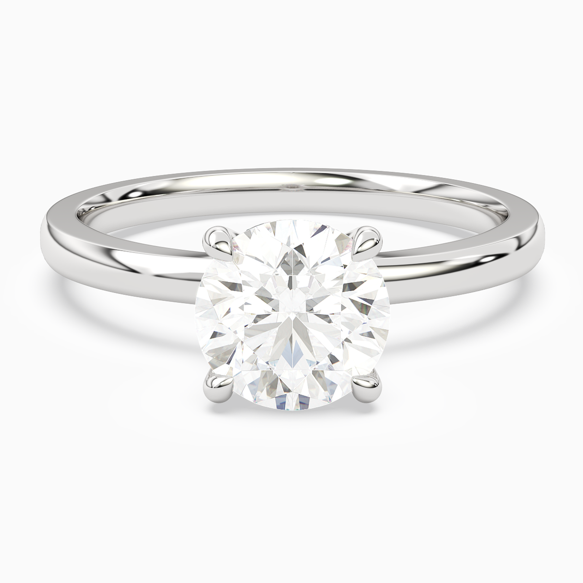 Round Hidden Halo Crown Clean in 14K White Gold main white