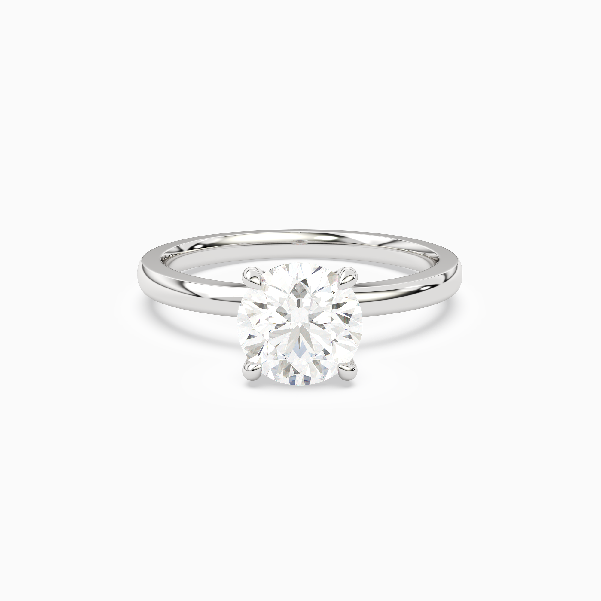 Round Hidden Halo Crown Clean in 18K White Gold main white