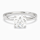 Round Hidden Halo Crown Clean in 18K White Gold main white