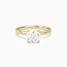 Round Hidden Halo Crown Clean in 18K Yellow Gold main white