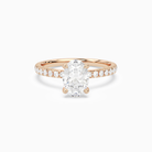 Oval Hidden Halo Crown Pavé in 14K Rose Gold main white