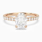 Oval Hidden Halo Crown Pavé in 14K Rose Gold main white