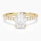 Oval Hidden Halo Crown Pavé in 14K Yellow Gold main white