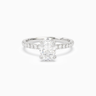 Oval Hidden Halo Crown Pavé in 18K White Gold main white