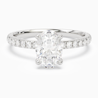 Oval Hidden Halo Crown Pavé in 18K White Gold main white