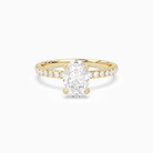 Oval Hidden Halo Crown Pavé in 18K Yellow Gold main white