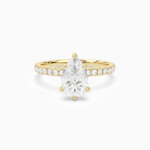 Pear Hidden Halo Crown Pavé in 14K Yellow Gold main white