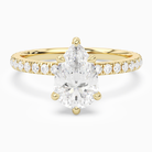 Pear Hidden Halo Crown Pavé in 14K Yellow Gold main white