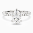 Pear Hidden Halo Crown Pavé in Platinum main white
