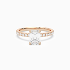 Emerald Hidden Halo Crown Petite Pavé in 14K Rose Gold main white
