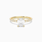 Emerald Hidden Halo Crown Petite Pavé in 14K Yellow Gold main white