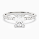 Emerald Hidden Halo Crown Petite Pavé in Platinum main white
