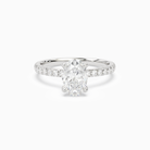 Oval Hidden Halo Crown Petite Pavé in 14K White Gold main white
