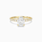 Oval Hidden Halo Crown Petite Pavé in 14K Yellow Gold main white