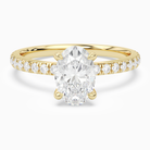 Oval Hidden Halo Crown Petite Pavé in 14K Yellow Gold main white
