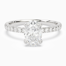 Oval Hidden Halo Crown Petite Pavé in Platinum main white