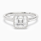 Asscher Milgrain Bezel Solitaire in Platinum main white