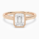 Emerald Milgrain Bezel Solitaire in 14K Rose Gold main white