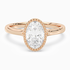 Oval Milgrain Bezel Solitaire in 14K Rose Gold main white