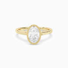 Oval Milgrain Bezel Solitaire in 18K Yellow Gold main white