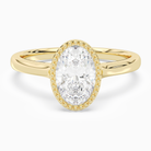 Oval Milgrain Bezel Solitaire in 18K Yellow Gold main white