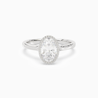 Oval Milgrain Bezel Solitaire in Platinum main white