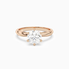 Round Classic Knife-Edge Solitaire in 14K Rose Gold main white