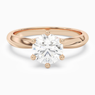 Round Classic Knife-Edge Solitaire in 14K Rose Gold main white