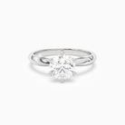 Round Classic Knife-Edge Solitaire in 14K White Gold main white