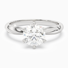 Round Classic Knife-Edge Solitaire in 18K White Gold main white