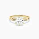 Round Classic Knife-Edge Solitaire in 18K Yellow Gold main white