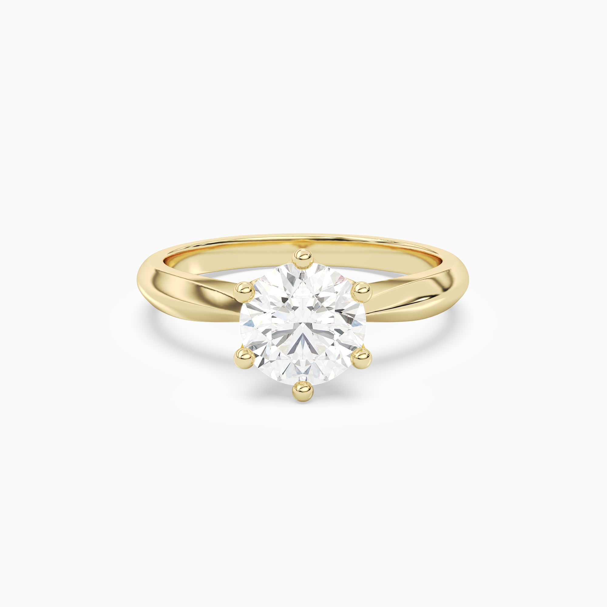 Round Classic Knife-Edge Solitaire in 18K Yellow Gold main white
