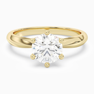 Round Classic Knife-Edge Solitaire in 18K Yellow Gold main white
